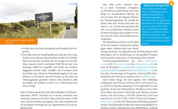 Work & Travel in Neuseeland, Blick ins Buch