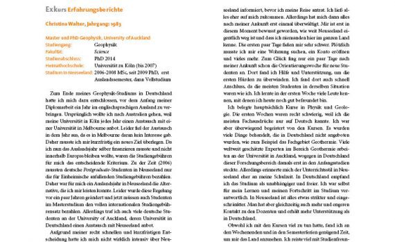 Studium in Neuseeland von Tina Hartung