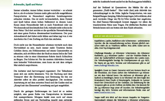 Outdoor & Action in Neuseeland von Susanna Bloß