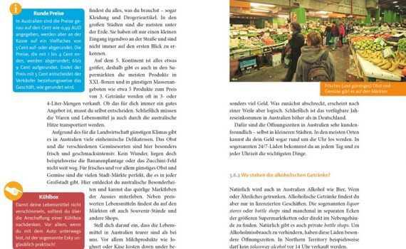 Work & Travel in Australien, Blick ins Buch, ein Ratgeber von Katharina Arlt und Melanie Schmidt