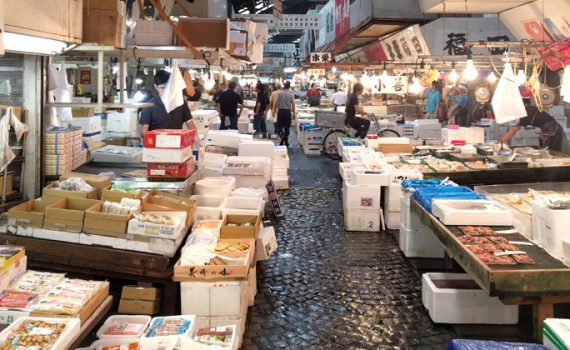 Tsukiji-Fischmarkt in Tokyo