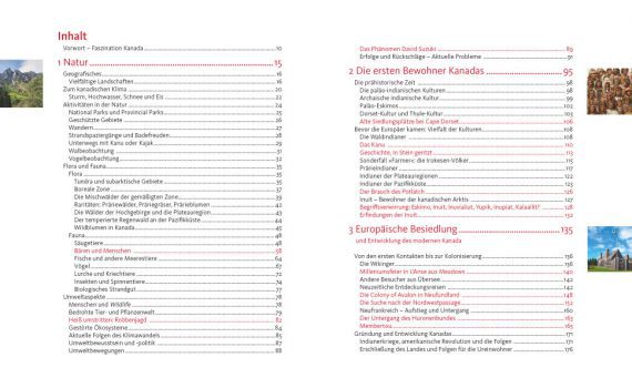 Kanada, ein Länderporträt von Mechtild und Wolfgang Opel, Blick ins Buch